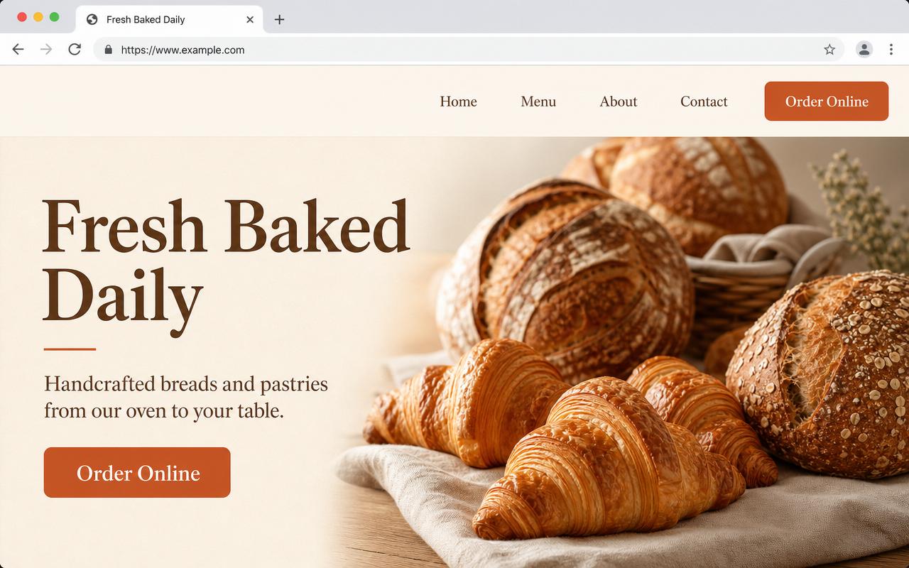 Bakery website example